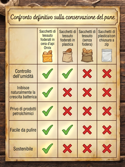 Sacchetti per il pane in cotone cerato