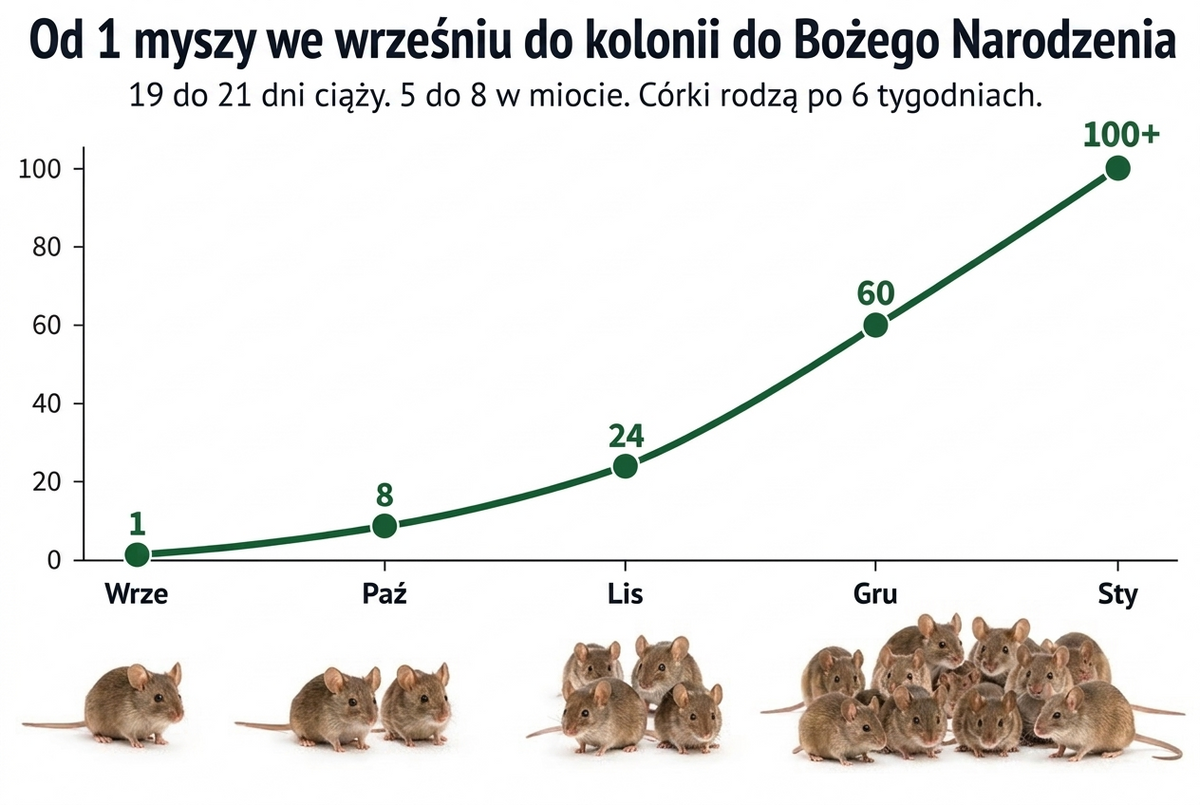 Od jednej myszy we wrześniu do kolonii na święta